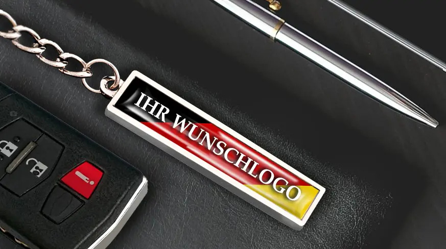 License plate keychain with your company logo