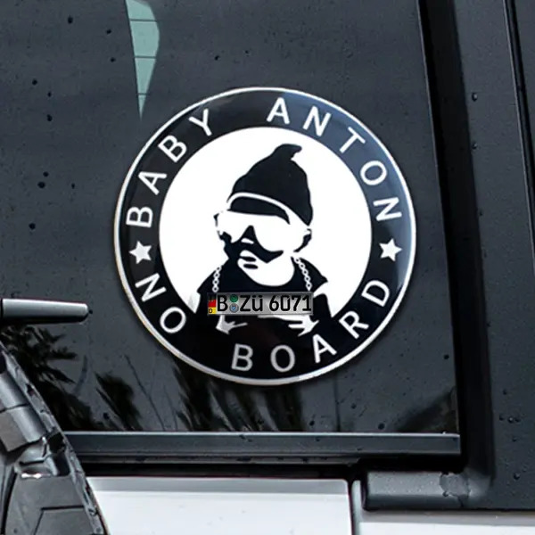Cool 'Baby on Board' Aufkleber XS mit deinem Kennzeichen! Teste jetzt die Vorschau! Personalisiert Nummerschild Aufkleber - auto4style