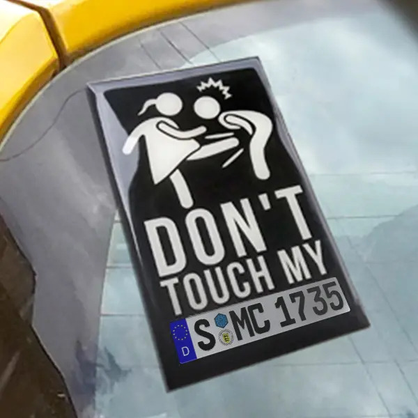 'Dont touch my Car' AutoaufkleberXL mit deinem Kennzeichen! Teste jetzt die Vorschau! Personalisiert Nummerschild Aufkleber - auto4style