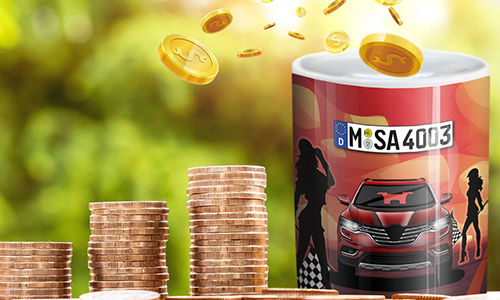 Spardose Auto sammle Geld für dein Auto