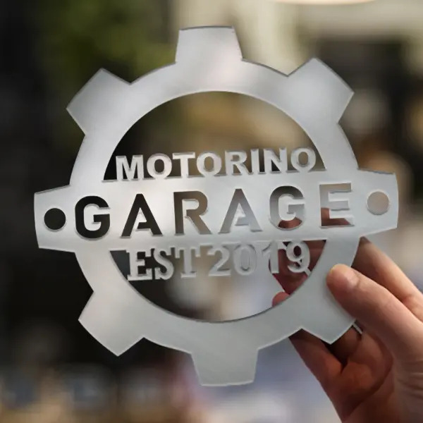 Dekoration Autofreunde Chrome Gepulvert-XS Zahnrad mit deinem Automodell und Kennzeichen! Geschenk für Autofans in 1 Min. erstellt - auto4style