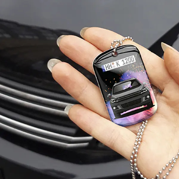 Kette 'Dein Auto' Personalisiert Hochwertig Mini-Kennzeichen - auto4style