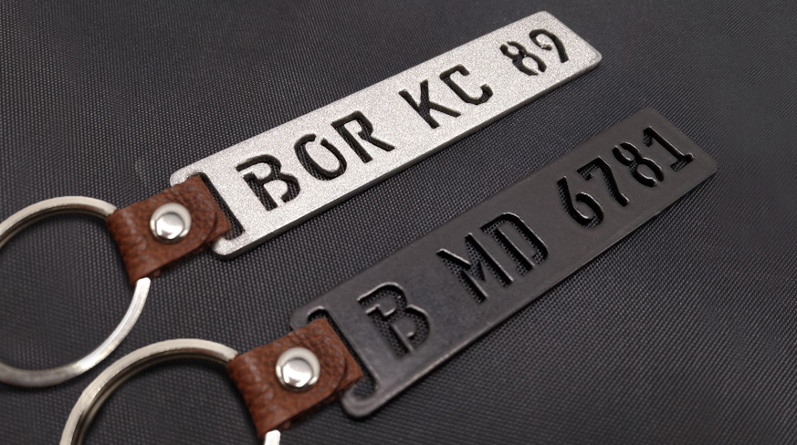 License Plate Keychain Milled