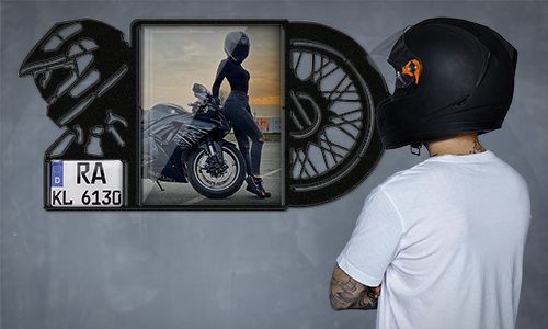 Personalisierte Deko mit deinem Motorrad und Kennzeichen!