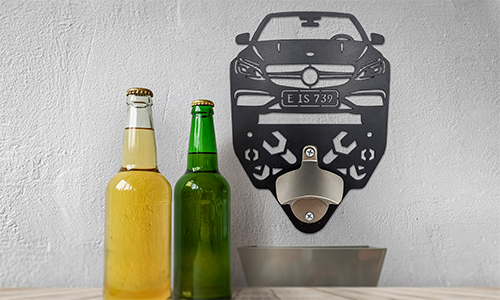 wall bottle opener car silhouettes milled metal - auto4style