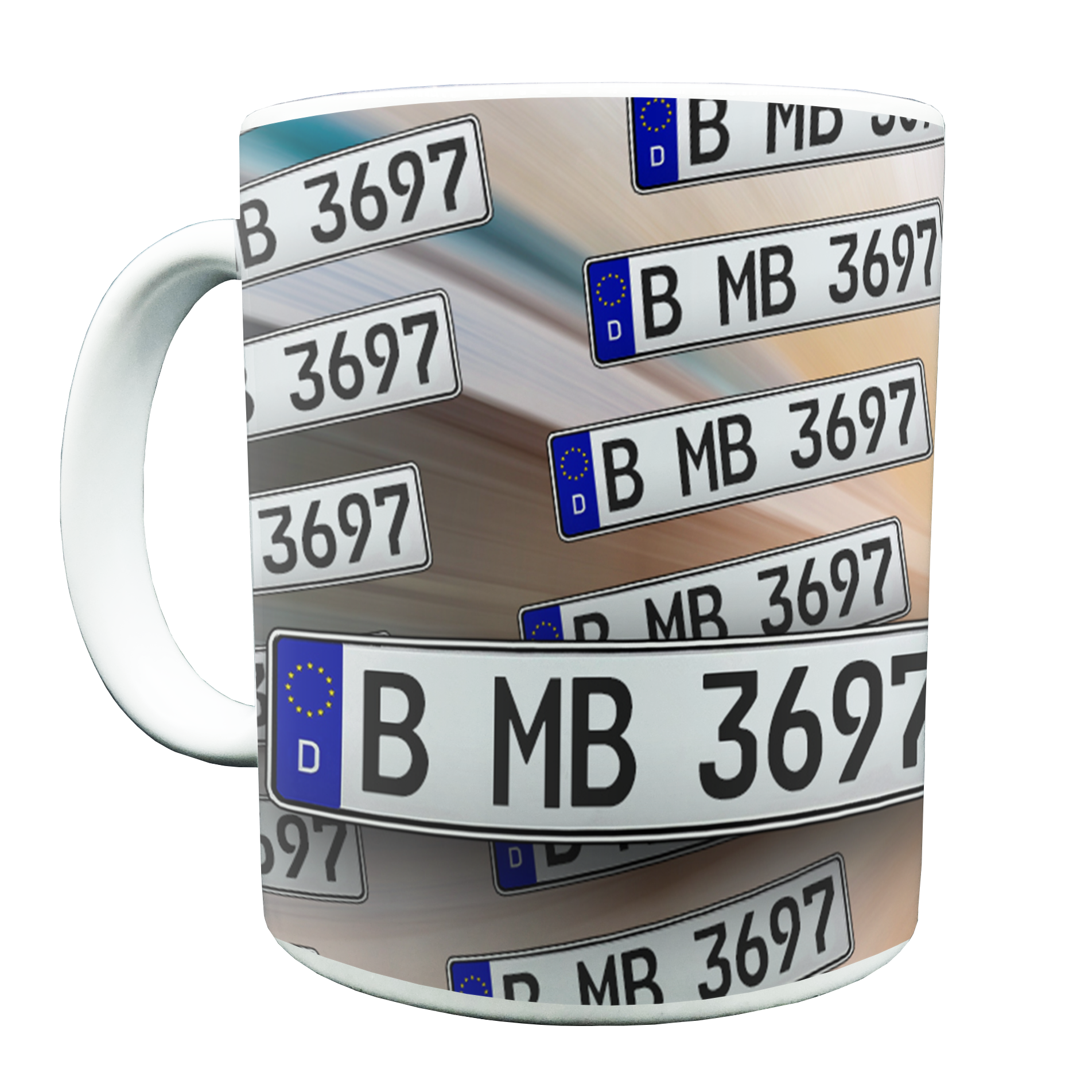 License plate mug