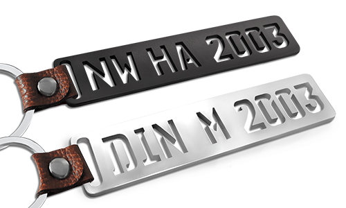 Keychain License Plate Milled - Chrome