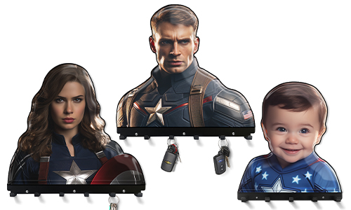 Porte-clés mural cadeau Captain America