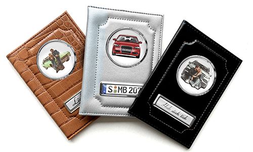 Porte-documents de voiture standard pour ton copain avec voiture/photo et plaque d'immatriculation