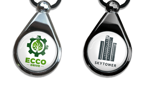 Parfum de voiture de marque avec logos d’entreprise personnalisés – design goutte métallique pour usage promotionnel