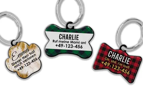 Plaque pour chien avec texte