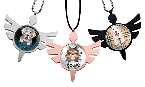 Angelo custode per specchietto retrovisore dell’auto - Motivo animale domestico (Modulo privato)