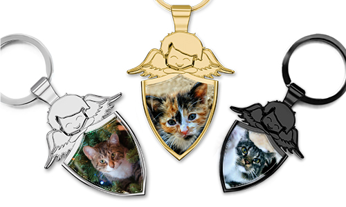 Personalisierter Engel-Schlüsselanhänger als Geschenk für Katzenliebhaber