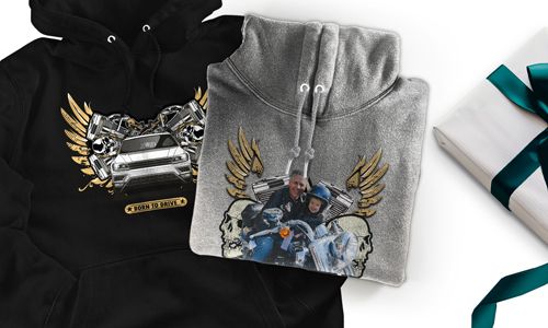 Hoodie mit Auto-Motiv für Opa