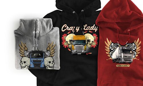 Hoodie with truck silhouette