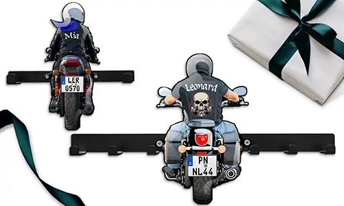 Personalised motorcycle keyholder-wall for your lover with his/her name