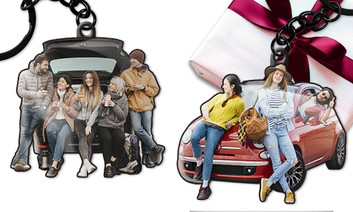 Car silhouette keychain as a gift for your best friends