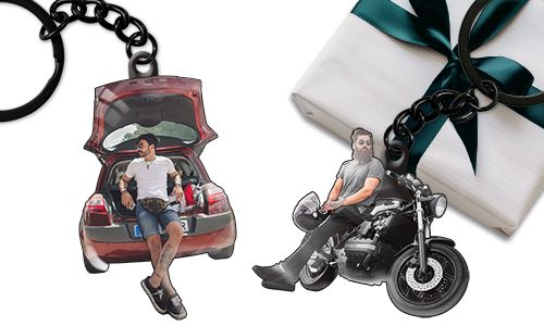 Keychain in form of your photo with brother