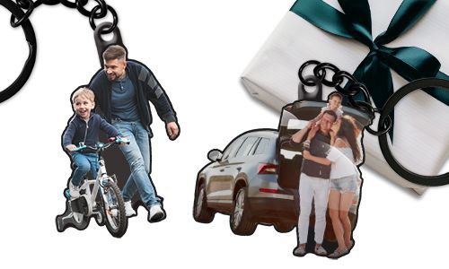 Keychain in form of your photo with dad