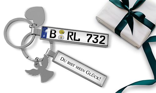 Personalized license plate keychain for boyfriend