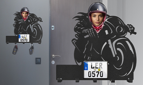gallery-keyholder-wall-motorcycle-rider-skeleton-face-license-plate-and-text-printed-2