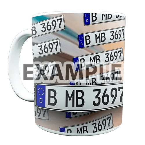 License plate mug