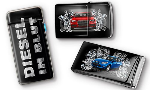 Tuning-Feuerzeug mit Auto/Foto und Kennzeichen