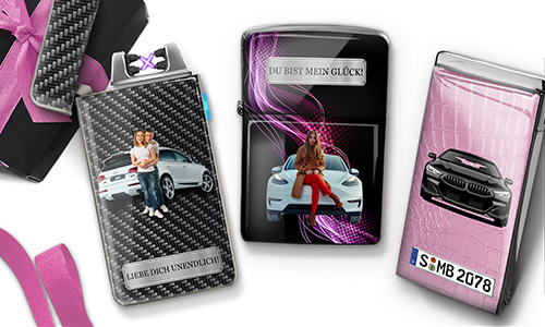 Coolline lighter with car/photo and license plate for your girlfriend