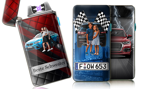 Coolline lighter with car/photo and license plate for your sister