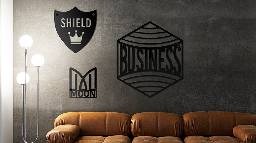 Custom metal sign for house wall made exactly to customer specifications