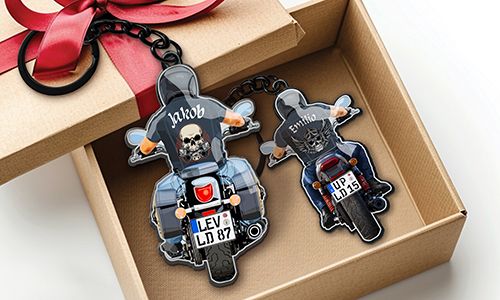 Biker keychain with your dad name!