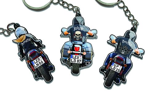 Biker keychain with your name!