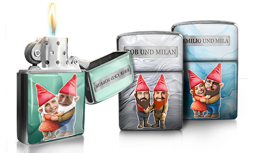 Personalised lighter garden gnomes - Gasoline
