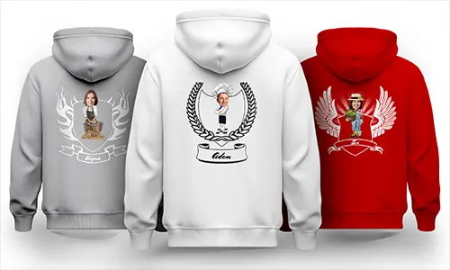 Persönlicher Hoodie mit Wappenschild – Gestaltet nach deinem Hobby oder Beruf