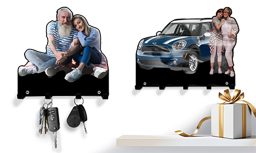 Personalised keyholder-wall with car silhouette for your daughter