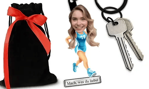 Personalized Athletic-Style Keychain With Name And Athletics Design