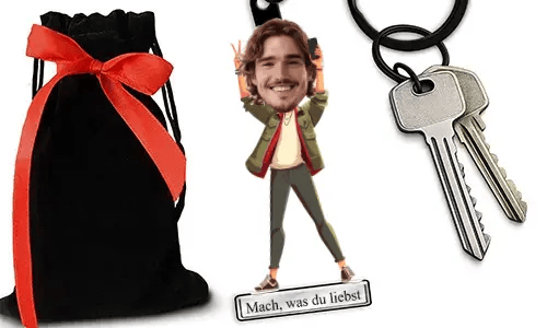 Personalized Comic-Style Keychain With Name And Attending Concerts Design