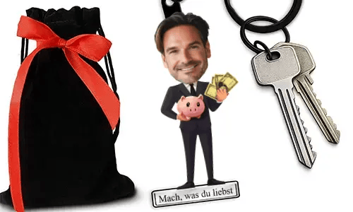 Personalized Comic-Style Keychain With Name And Banker Design