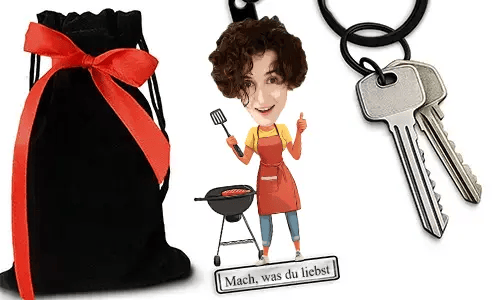 Personalized Barbecue-Style Keychain With Name And Hobby Or Profession Design