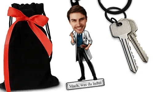 Personalized Comic-Style Keychain With Name And Beautician Design