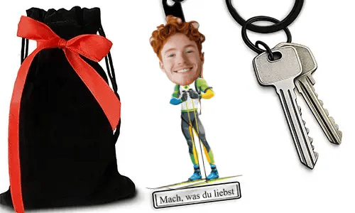 Personalized Biathlon-Style Keychain With Name And Hobby Or Profession Design