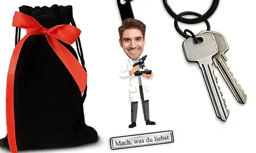 Personalized Comic-Style Keychain With Name And Biologist Design