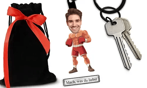 Personalized Boxing-Style Keychain With Name And Hobby Or Profession Design