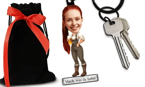 Personalized Comic-Style Keychain With Name And Brewer Design