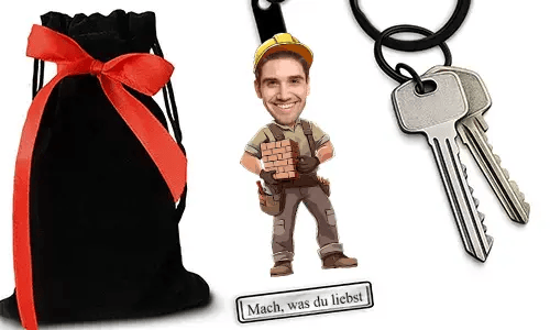 Personalized Bricklayer-Style Keychain With Name And Hobby Or Profession Design