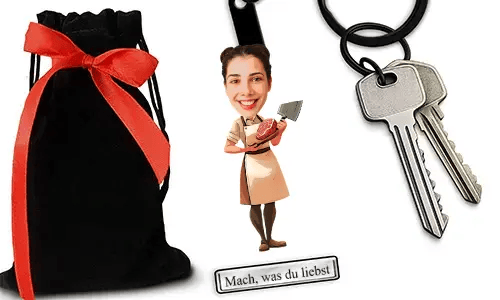 Personalized Butcher-Style Keychain With Name And Profession Design