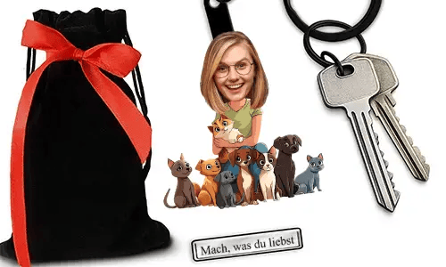 Personalized Pet Care Keychain With Name And Hobby Or Profession Design