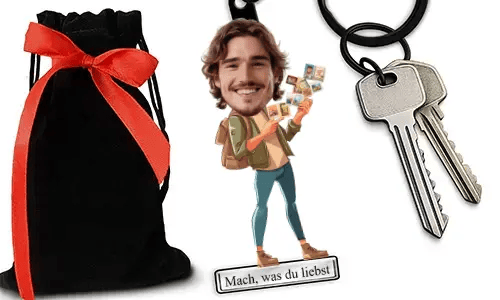 Personalized Stamp-Collecting-Themed Keychain With Name And Hobby Or Profession Design