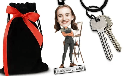 Personalized Comic-Style Keychain With Name And Comic Artist Design