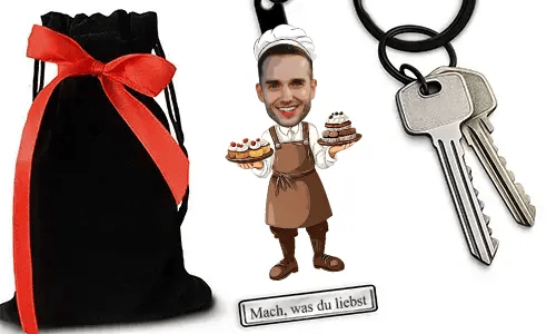 Personalized Confectioner Keychain With Name And Hobby Or Profession Design